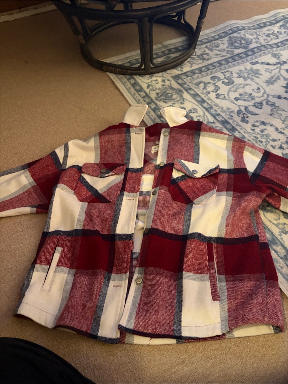 Red Plaid Shirt-Jacket